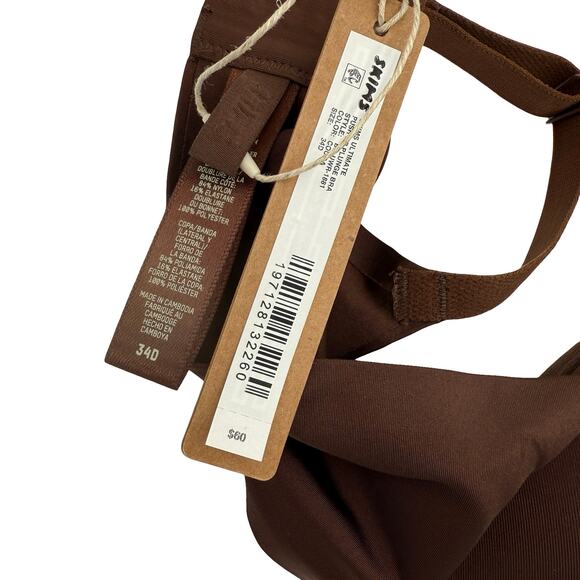 Skims Ultimate Push-Up Plunge Brown Cocoa Bra New With Tags Size 34D - Picture 4 of 4